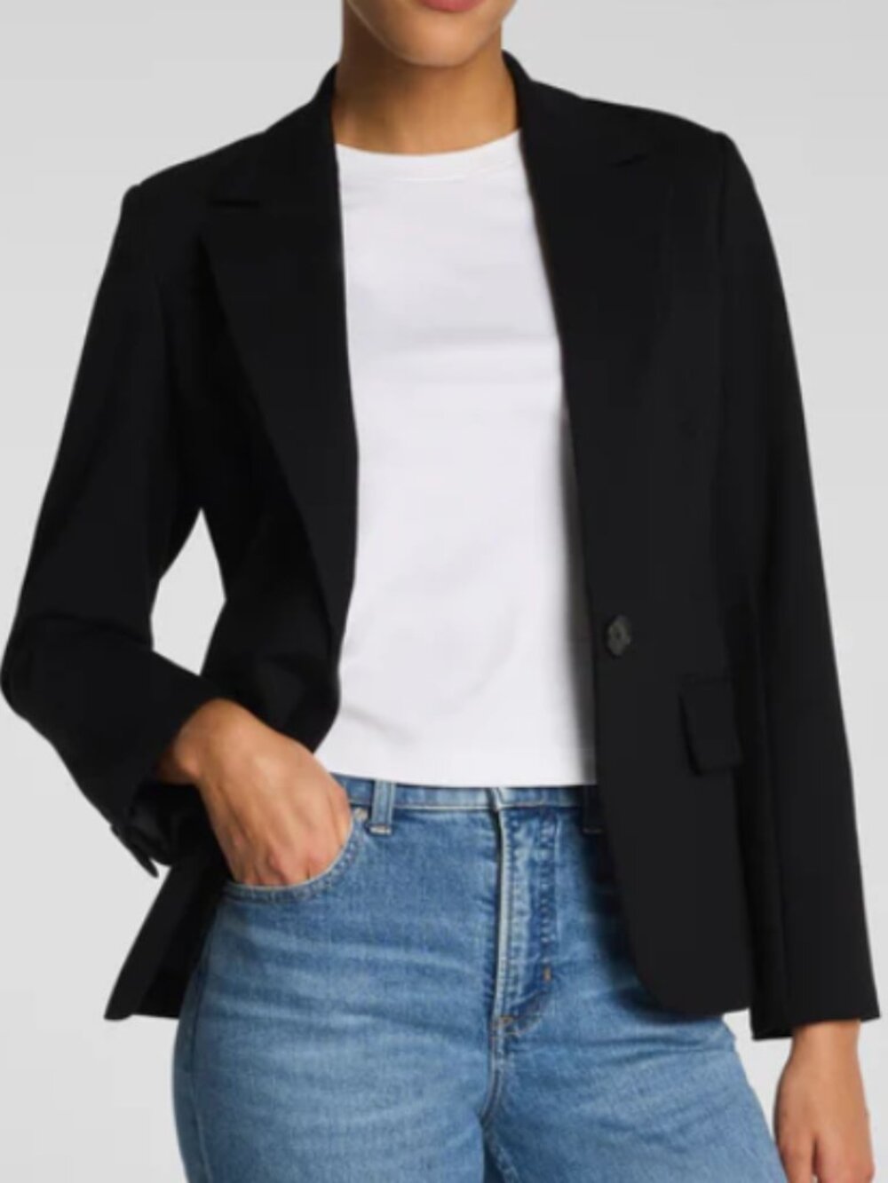 SPANX Ponte Tailored Blazer in Black Size Medium